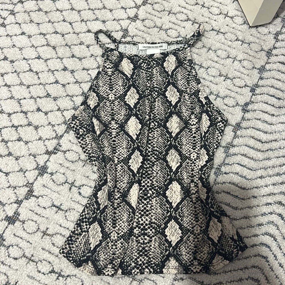Caution to the Wind spaghetti strap tank, small